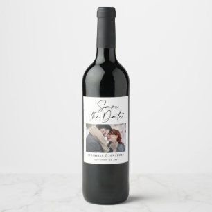 Moderne Hochzeit mit lässiger Schrift Weinetikett