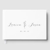 Moderne Hochzeit mit Laub Gästebuch (Vorderseite)