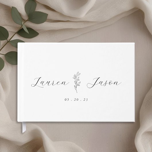 Moderne Hochzeit mit Laub Gästebuch