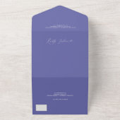 Moderne Hochzeit mit lila Foto All In One Einladung (Außenbereich)