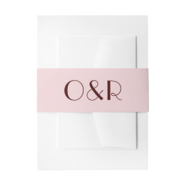 Moderne Hochzeit mit Maroon und blassrosa Einladungsbanderole