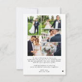 Moderne Hochzeit mit mehreren Fotos Dankeskarte (Rückseite)