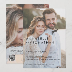 Moderne Hochzeit mit mehreren Fotos Save The Date