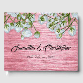 Moderne Hochzeit mit Metallic in Rosa und Weiß Gästebuch (Vorderseite)