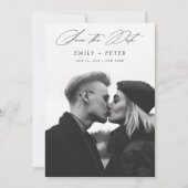 Moderne Hochzeit mit Minimalistischem Foto Save The Date (Vorderseite)