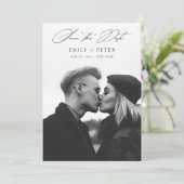 Moderne Hochzeit mit Minimalistischem Foto Save The Date (Stehend Vorderseite)