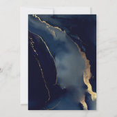 Moderne Hochzeit mit Minimalistischem Navy Einladung (Rückseite)