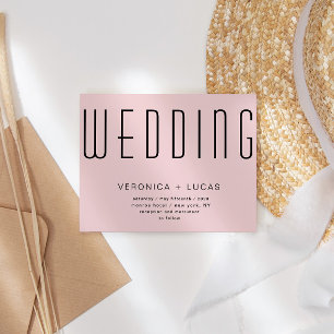 Moderne Hochzeit mit minimalistischer Schrift Einladung