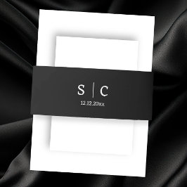 Moderne Hochzeit Mit Monogramm Einladungsbanderole