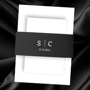 Moderne Hochzeit Mit Monogramm Einladungsbanderole