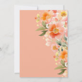 Moderne Hochzeit mit Orangenpfirsich Einladung (Rückseite)