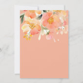 Moderne Hochzeit mit Orangenpfirsich Einladung (Rückseite)