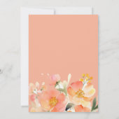 Moderne Hochzeit mit Orangenpfirsich Einladung (Rückseite)