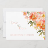 Moderne Hochzeit mit Orangenpfirsich Save The Date (Vorderseite)