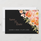 Moderne Hochzeit mit Orangenpfirsich Save The Date (Vorderseite)