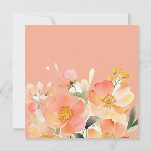 Moderne Hochzeit mit Orangenpfirsich Save The Date (Rückseite)