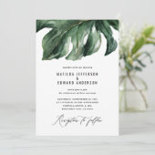 Moderne Hochzeit mit Palmenblättern Ankündigung (Stehend Vorderseite)