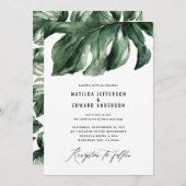 Moderne Hochzeit mit Palmenblättern Ankündigung (Vorne/Hinten)