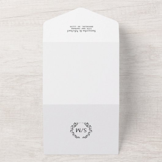 Moderne Hochzeit mit QR Code UAWG Foto All In One Einladung (Außenbereich)