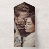 Moderne Hochzeit mit QR Code UAWG Foto All In One Einladung (Innen Boden)