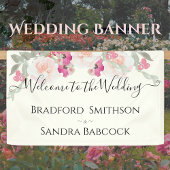 Moderne Hochzeit mit rosa Blütenflora Banner