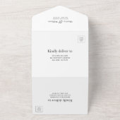 Moderne Hochzeit mit schwarz-weiß-Grafik All In One Einladung (Außenbereich)