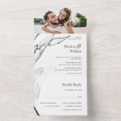 Moderne Hochzeit mit schwarz-weiß-Grafik All In One Einladung (Innen Boden)