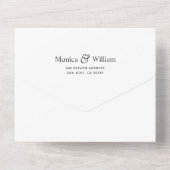Moderne Hochzeit mit schwarz-weiß-Grafik All In One Einladung (Rückseite)