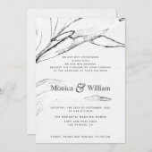 Moderne Hochzeit mit schwarz-weiß-Grafik Einladung (Vorne/Hinten)