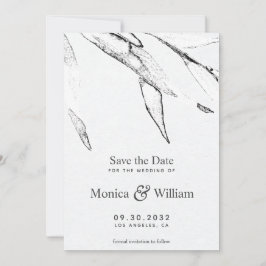 Moderne Hochzeit mit schwarz-weiß-Grafik Save The Date