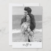 Moderne Hochzeit mit schwarz-weiß-Grafik Save The Date (Rückseite)