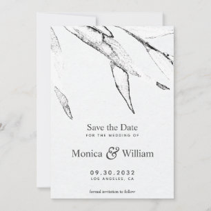 Moderne Hochzeit mit schwarz-weiß-Grafik Save The Date