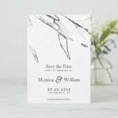 Moderne Hochzeit mit schwarz-weiß-Grafik Save The Date (Stehend Vorderseite)
