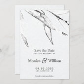 Moderne Hochzeit mit schwarz-weiß-Grafik Save The Date (Vorne/Hinten)