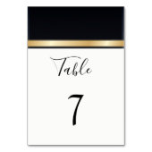 Moderne Hochzeit mit Schwarz-weißem Gold Tischnummer (Rückseite)