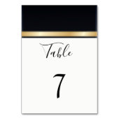 Moderne Hochzeit mit Schwarz-weißem Gold Tischnummer (Vorderseite)