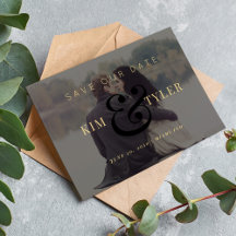 Moderne Hochzeit mit schwarzem Foto