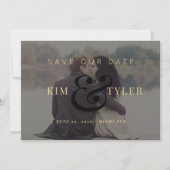 Moderne Hochzeit mit schwarzem Foto Save The Date (Vorderseite)