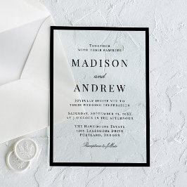 Moderne Hochzeit mit schwarzer Umrandung Acryleinladungen