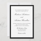 Moderne Hochzeit mit schwarzer Umrandung Einladung (Vorderseite)