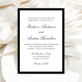 Moderne Hochzeit mit schwarzer Umrandung Einladung