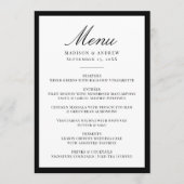 Moderne Hochzeit mit schwarzer Umrandung Menükarte (Vorderseite)