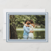 Moderne Hochzeit mit traditionellem dunkelblauen F Einladung (Rückseite)