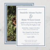 Moderne Hochzeit mit traditionellem dunkelblauen F Einladung (Vorne/Hinten)