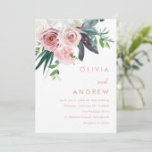 Moderne Hochzeit mit tropischem Grün Einladung (Stehend Vorderseite)