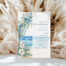 Moderne Hochzeit mit tropischem Strand und Blumens