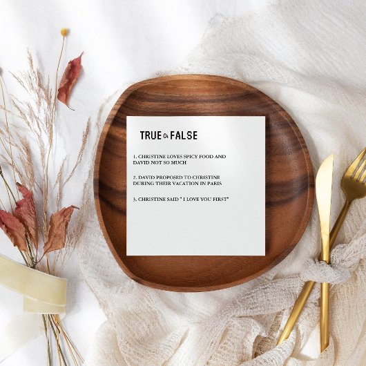 Moderne Hochzeit mit True oder false monogram Serviette