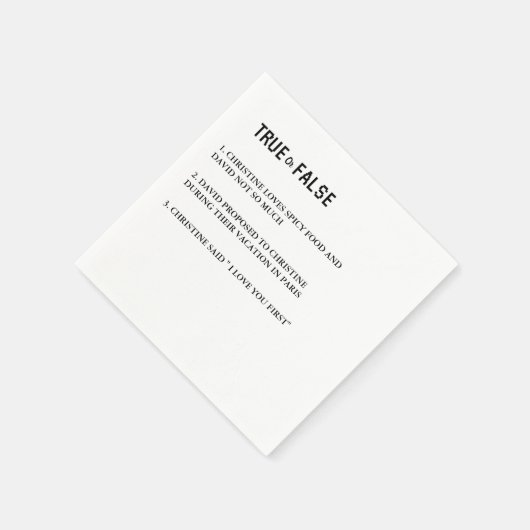 Moderne Hochzeit mit True oder false monogram Serviette (Ecke)