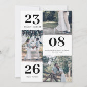 Moderne Hochzeit mit weißem Foto Einladung (Vorderseite)