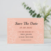 Moderne Hochzeit mit weißer Blüte aus Korallen Save The Date (Stehend Vorderseite)